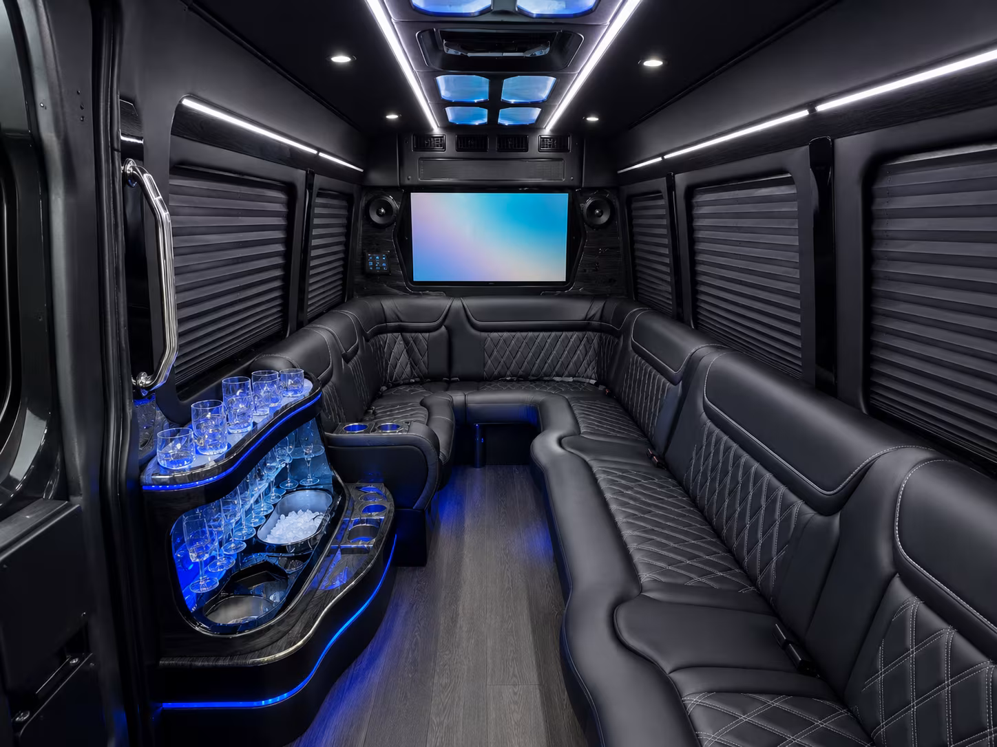chandler 30 passenger party bus inside